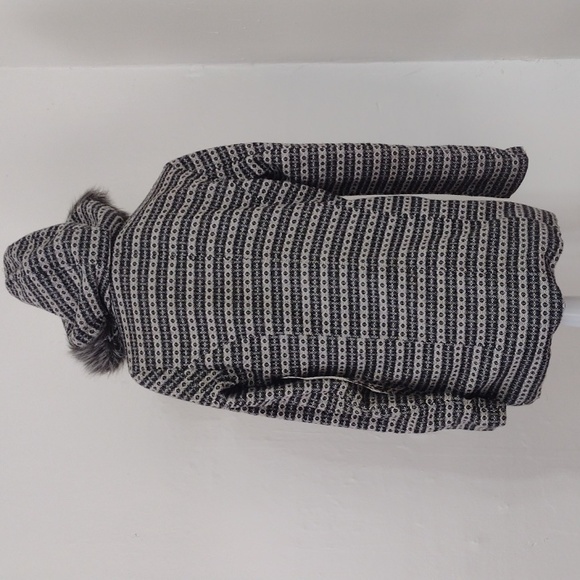 JACK by BB Dakota Wool Blend Tweed Button Front Coat w/ Faux Fur Hood Size M - Picture 15 of 16